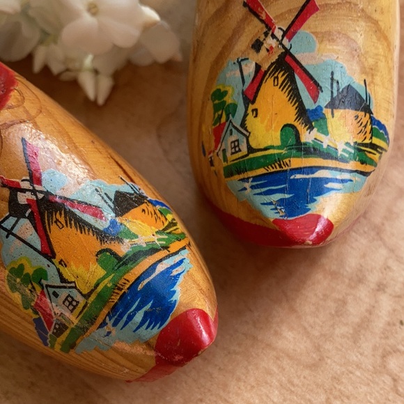 Pair of Vintage Mini Dutch Clogs Handmade clog - Picture 3 of 6